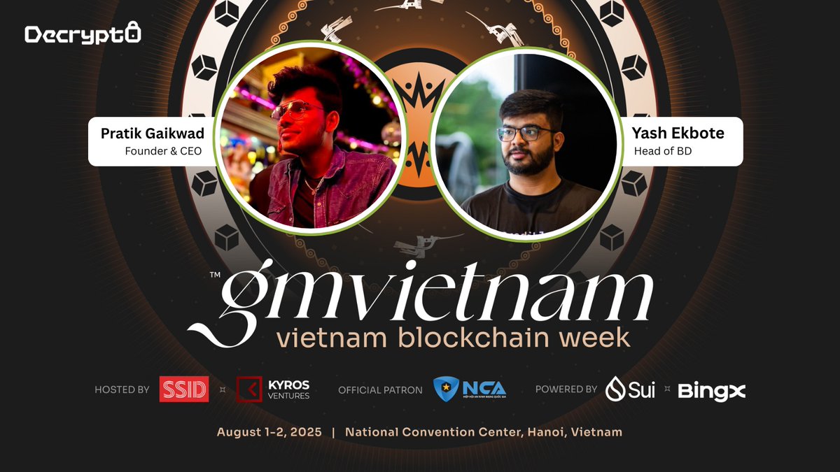 decrypt0com's tweet image. Our Team will be attending @GMVN_official 2025 🇻🇳

Meet @Pratik_Gaikwad1 (Founder) &amp;amp; @YashEkbote (Head of BD) during the event

Let&apos;s discuss how we can secure your Web3 Protocol