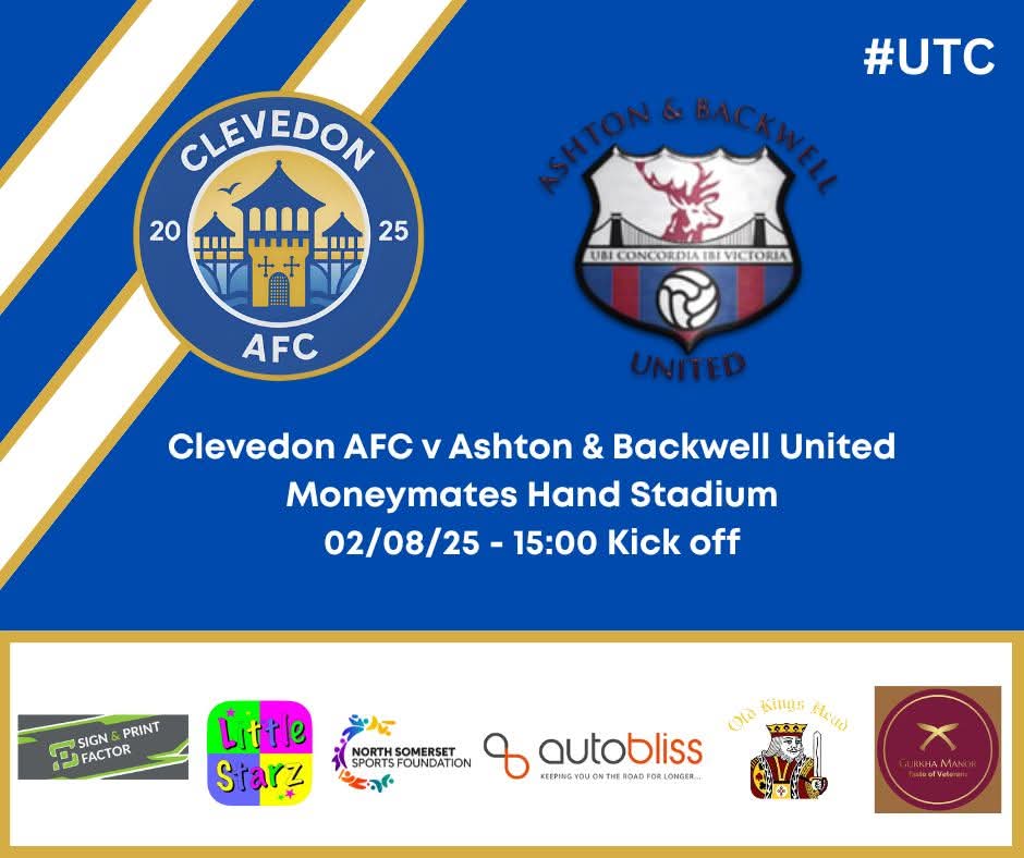 ClevedonAFC's tweet image. Saturday is our 1st team league opener as we host @ABUFCSocial in the @somersetcfl Premier Division.

The bar will be open for refreshments ☕🍺 thanks to our team of volunteers so please come down and support the boys 👏

#UTC🏰⚽