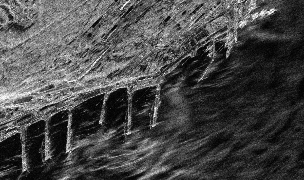 Got the images back from Rybachiy Submarine Base (52.9112°, 158.49244°). Acquired 2025-07-30 10:18Z. Some notable changes: looks like a pier snapped in half from the wave.

First image is Google/Maxar from earlier this year, second image is Umbra SAR post-event.