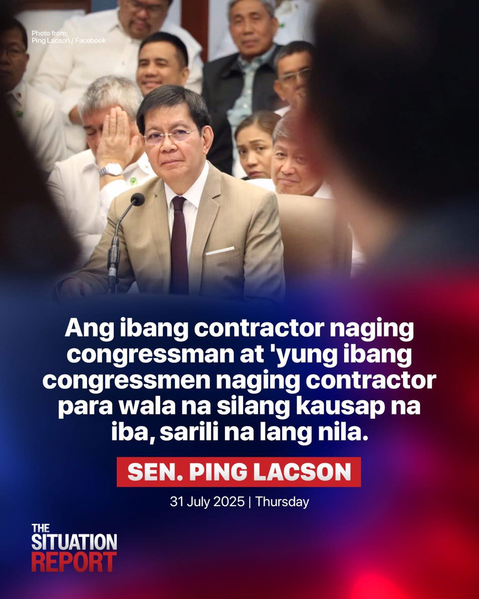 When contractors become congressmen and congressmen become contractors, the lines between public service and private gain blur into dangerous territory. 

Senator Ping Lacson was right to sound the alarm: this revolving door breeds massive conflict of interest, where