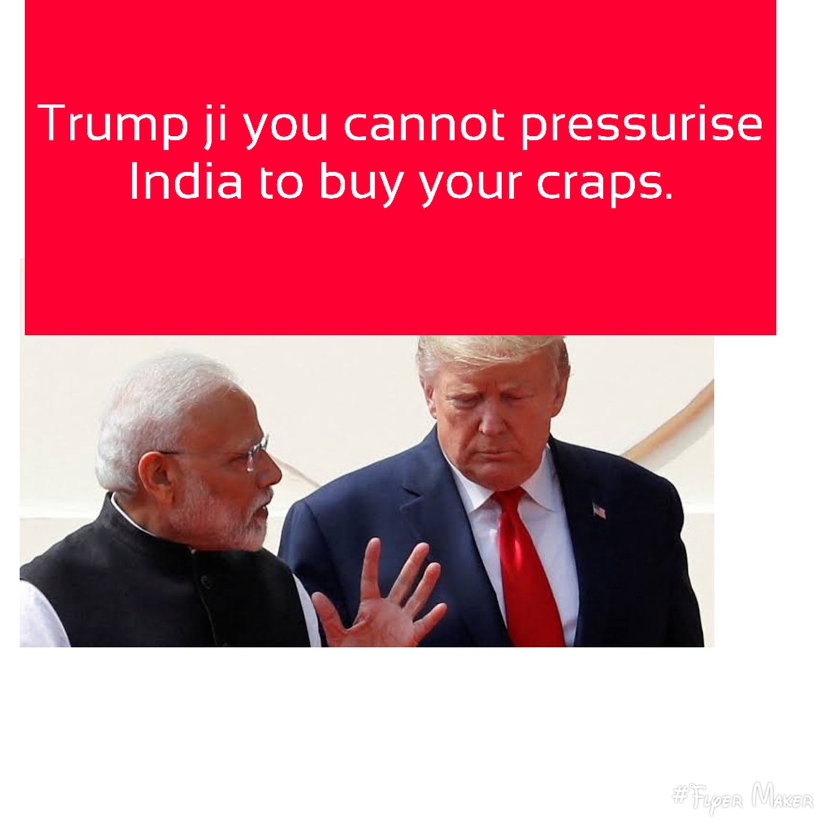 Vishwapada's tweet image. There is no need for India to accommodate Trump demands on agriculture diary pharma and Digital. Let him go to hell. We will deal with him for this and also his Pakistan stand. #USTarriffs