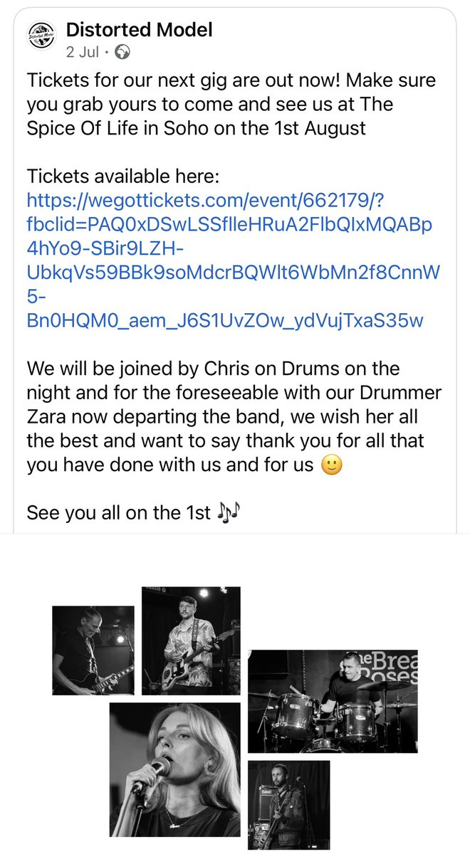 Tomorrow night at the Spice of life Soho few tickets left be great to see you down there ✌🏻