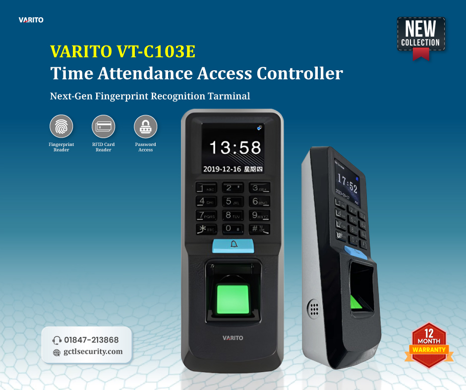 SecurityGctl's tweet image. 🛡 VARITO VT-C103E Fingerprint Recognition Terminal – high performance access control solution for businesses and institutions. 
💰 Now Available in Bangladesh at the Best Price!
📱 01847-213868 (WhatsApp)
🔗 gctlsecurity.com/access-control…
#Varito #FingerprintRecognition #AccessControl