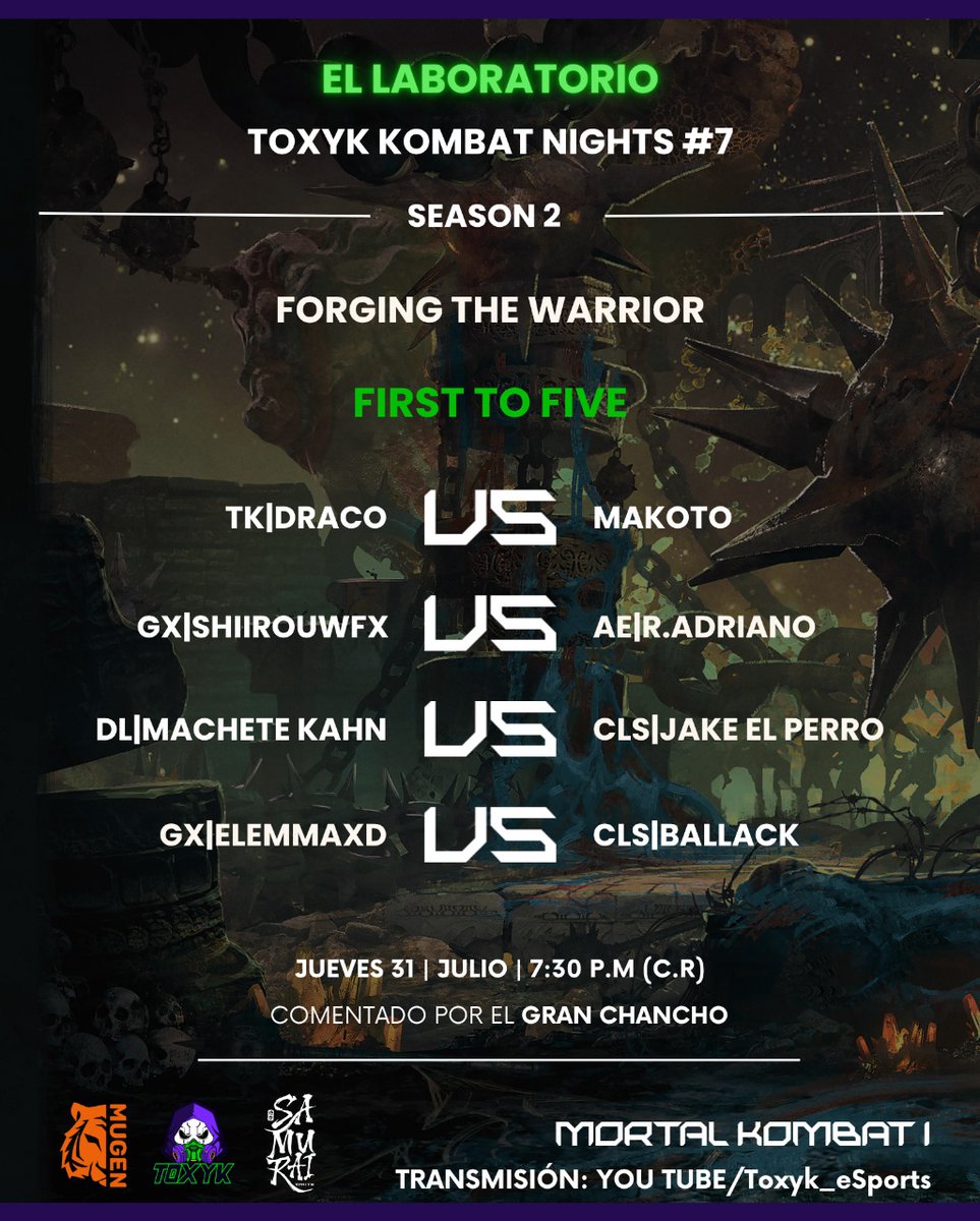 Nunca nos fuimos, solo estábamos de parranda y como todo tiene un fin, pues aquí volvemos con las veladas, mismo flow, mismo hype, mismo show y misma Toxycidad 🔥☢️😎🎮 el laboratorio a regresado y los mankos fuertes bien más ansiosos que nunca!!
#mk1 #ps5 #betoxyk #veladas #fgc