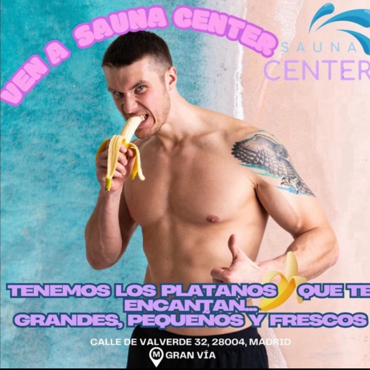 🍌 En Sauna Center tenemos los plátanos que te gustan… grandes, pequeños, frescos y muy calientes 😏💦
Si buscas morbo, risas y buen rollo, este es tu sitio.
🔥 Nos vemos en Valverde 32, junto a Gran Vía.
#SaunaCenter #MadridGay #PlanazoLGBT 🧼 <a href="/SaunaCenterMad/">Sauna center</a>