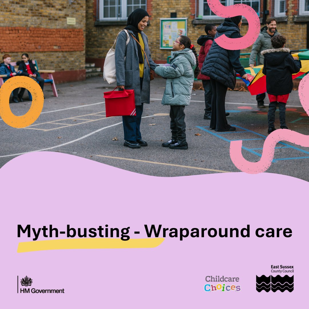 ❌#WraparoundCare (before and after school) is only available at my child's school?

✔️While often on school sites, wraparound #Childcare can also be provided by nurseries, childminders, or community centres in your local area! Find out more: ow.ly/AXj750Wr9sU

#EastSussex