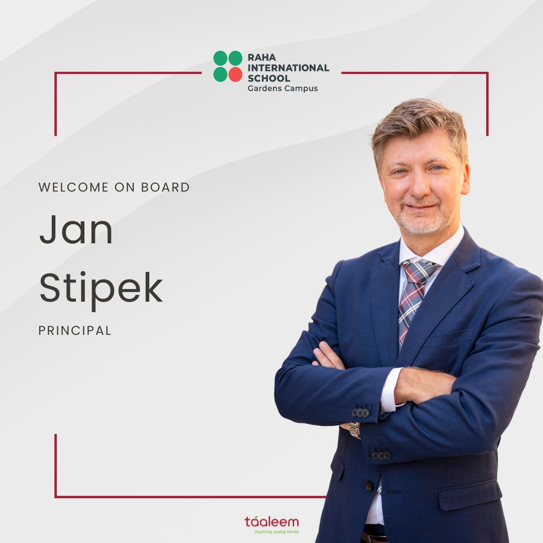 Welcome Jan Stipek, our new Principal at RIS, Gardens Campus! With 30 years in seven international schools, he brings valuable insights and IB expertise. Exciting times ahead as we engage, empower, and inspire young minds! 

#ProudlyTaaleem #RahaGardens #TeamTaaleem