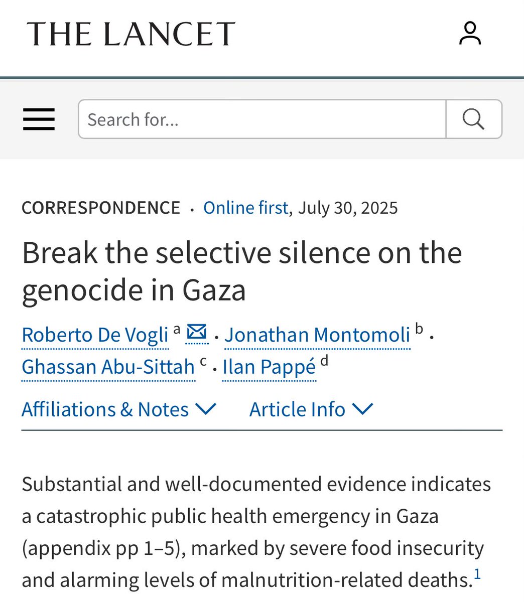 “Life expectancy at birth reportedly declined by approximately 35 years in 2024. This represents a greater collapse in longevity than that recorded during the genocide in Rwanda, where life expectancy at birth declined from age 42·9 years in 1993 to age 12·2 years in 1994.”