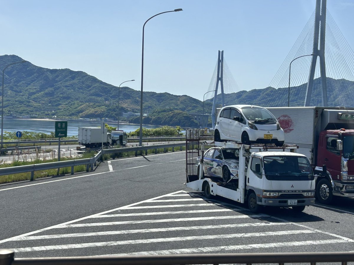 evo6sennse's tweet image. 尾道へ入る前と入った後

#三菱アイ
#高架下通過
#計算ミス