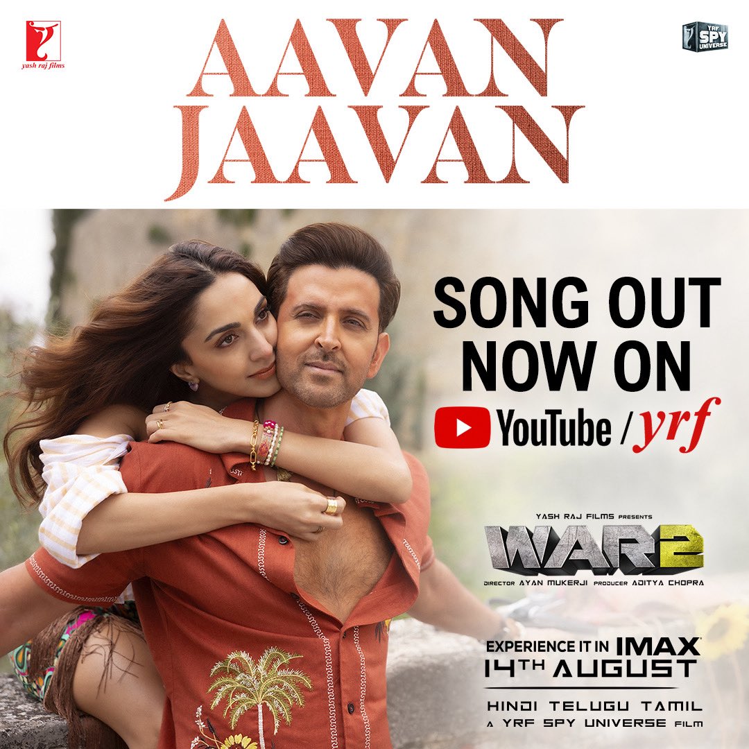 Jr NTR (@tarak9999) on Twitter photo Feel the love, feel the music... 🎶 Groove to the beats of #AavanJaavan 🪩🤍 ‘cos it’s our favourite <a href="/advani_kiara/">Kiara Advani</a>'s birthday today! Song out now!
Aavan Jaavan: youtu.be/enjkcCdAlXc
#War2 releasing in Hindi, Telugu & Tamil on August 14th in cinemas worldwide!
<a href="/iHrithik/">Hrithik Roshan</a> | Feel the love, feel the music... 🎶 Groove to the beats of #AavanJaavan 🪩🤍 ‘cos it’s our favourite <a href="/advani_kiara/">Kiara Advani</a>'s birthday today! Song out now!
Aavan Jaavan: youtu.be/enjkcCdAlXc
#War2 releasing in Hindi, Telugu & Tamil on August 14th in cinemas worldwide!
<a href="/iHrithik/">Hrithik Roshan</a> |