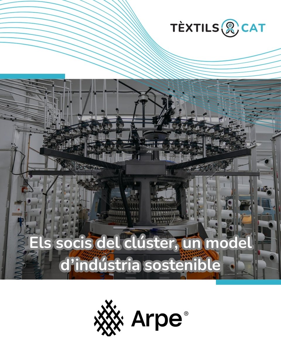 Tèxtils.CAT (@textils_cat) on Twitter photo El soci ARPE, empresa #BCorp, lider en sostenibilitat al #sectortèxtil:
⚡️ Autoabastiment energètic
 🌍 Càlcul de la petjada de carboni
 ♻️ Solucions als residus
#Sostenibilitat #InnovacióVerda #EconomiaCircular #madeinCatalonia #cluster #advancedtextiles El soci ARPE, empresa #BCorp, lider en sostenibilitat al #sectortèxtil:
⚡️ Autoabastiment energètic
 🌍 Càlcul de la petjada de carboni
 ♻️ Solucions als residus
#Sostenibilitat #InnovacióVerda #EconomiaCircular #madeinCatalonia #cluster #advancedtextiles