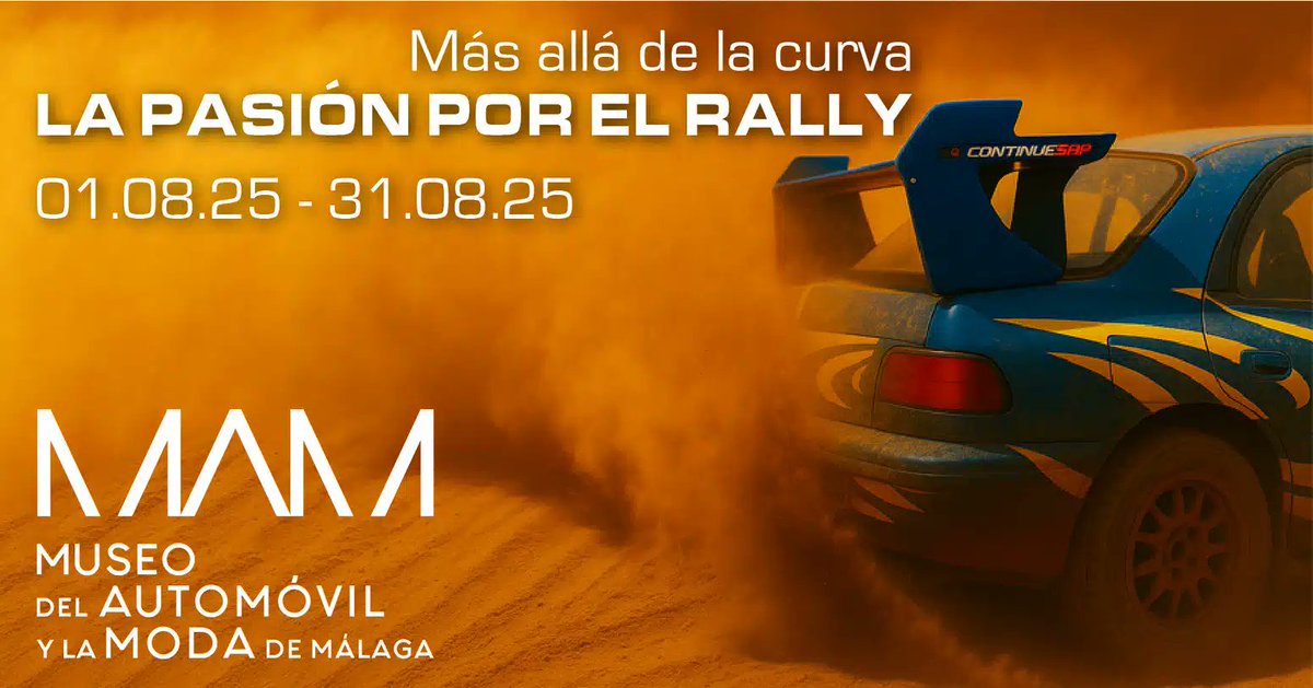 🏁 El <a href="/MuseoAutomovilM/">Museo del Automóvil y la Moda de Málaga</a> inaugura el 1 de agosto la muestra ‘La Pasión por el Rally. Más Allá de la Curva’.

Tiene como protagonistas emblemáticas piezas de coches que han formado parte de grandes competiciones a lo largo de la historia del rally.

👉🏼 visita.malaga.eu/es/que-ver-y-h…