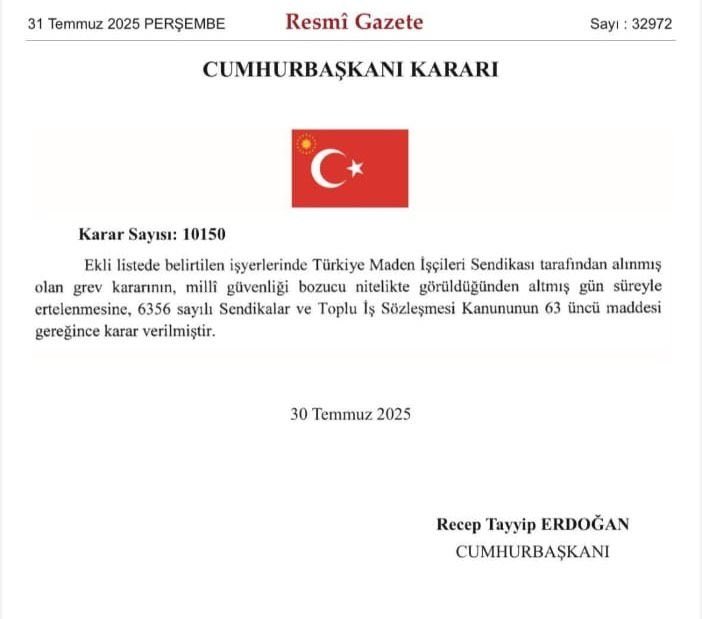 Davul da bende tokmak da bende diyor Cumhurbaşkanı! Hem sizin işvereninizim sizlere sefalet ücretini reva görürüm hem de buna karşı geldiğinizde de grevinizi erteleme adı altında yasaklarım diyor. İşveren bu kadar açıkken geriye işçilerin açıklığı kalıyor!