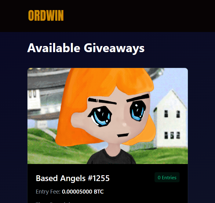 🚨Our Website is LIVE! 🚨  

Head over to ordwin.fun and explore what we've been building! 

Drop your feedback in the comments, we want to hear your thoughts!   

First is based community project <a href="/basedangelsbtc/">Based Angels</a> 

Let’s roll together!   

P.S. Early users are