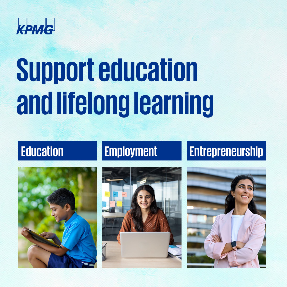 KPMGIndia's tweet image. #Education empowers individuals with the skills needed to overcome social and environmental challenges. Therefore, the firm is dedicated to promoting the #UNSDG4, which focuses on ensuring inclusive and equitable quality education and promoting #lifelonglearning opportunities for…