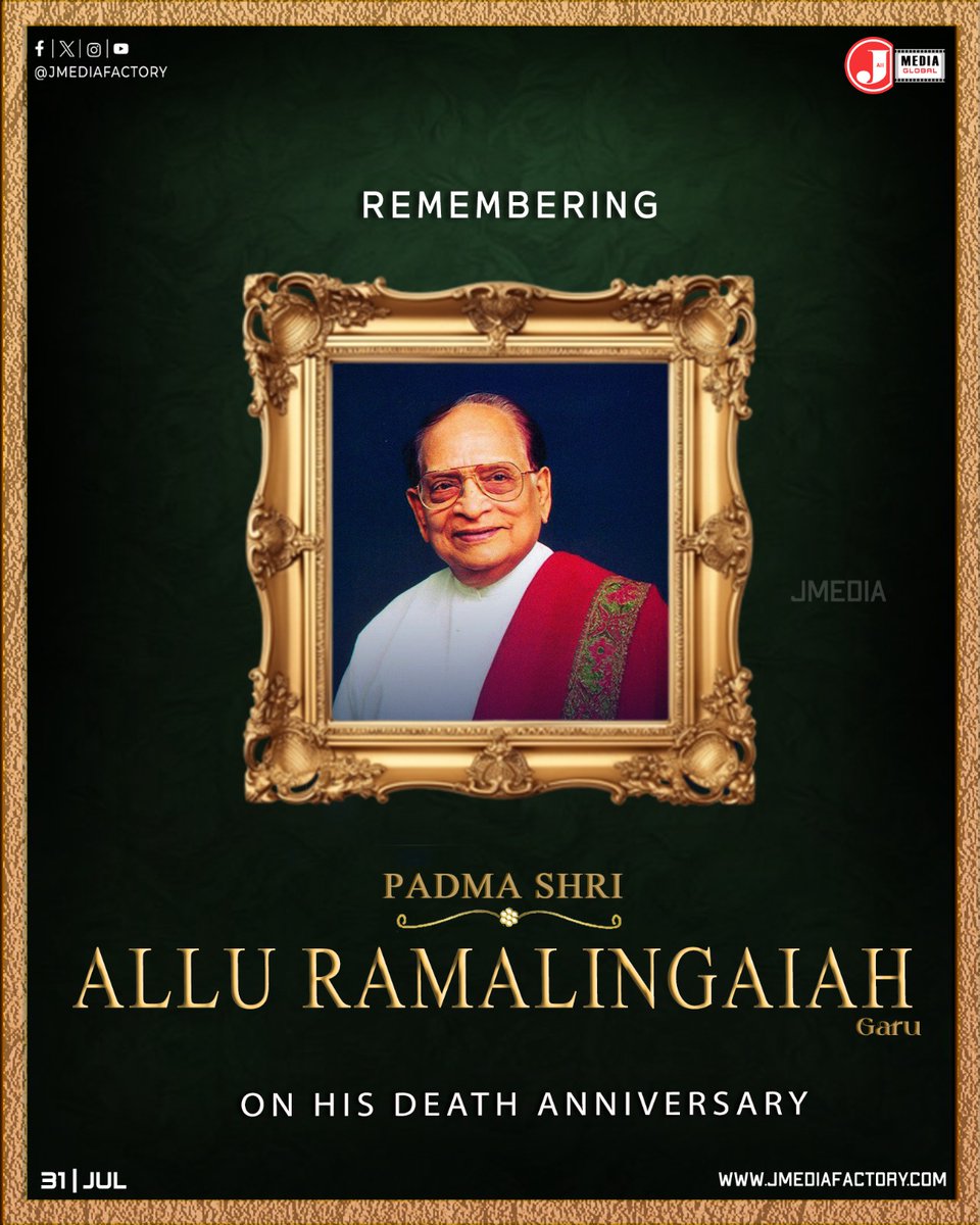 JMediaFactory (@jmedia_factory) on Twitter photo πRemembering the legendary Padma Shri Dr. #AlluRamalingaiah garu on his death anniversary today. π
A timeless icon whose legacy continues to inspire generations in Indian cinema.
Team <a href="/JMedia_Factory/">JMediaFactory</a>
#RememberingAlluRamalingaiah #Tollywood #LegendLivesOn
#jmediafactory πRemembering the legendary Padma Shri Dr. #AlluRamalingaiah garu on his death anniversary today. π
A timeless icon whose legacy continues to inspire generations in Indian cinema.
Team <a href="/JMedia_Factory/">JMediaFactory</a>
#RememberingAlluRamalingaiah #Tollywood #LegendLivesOn
#jmediafactory