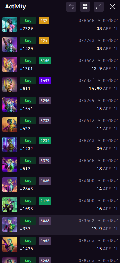 Huge Sweeps coming through on Bounty Hunters! Floor price is now 30 ape. Higher!