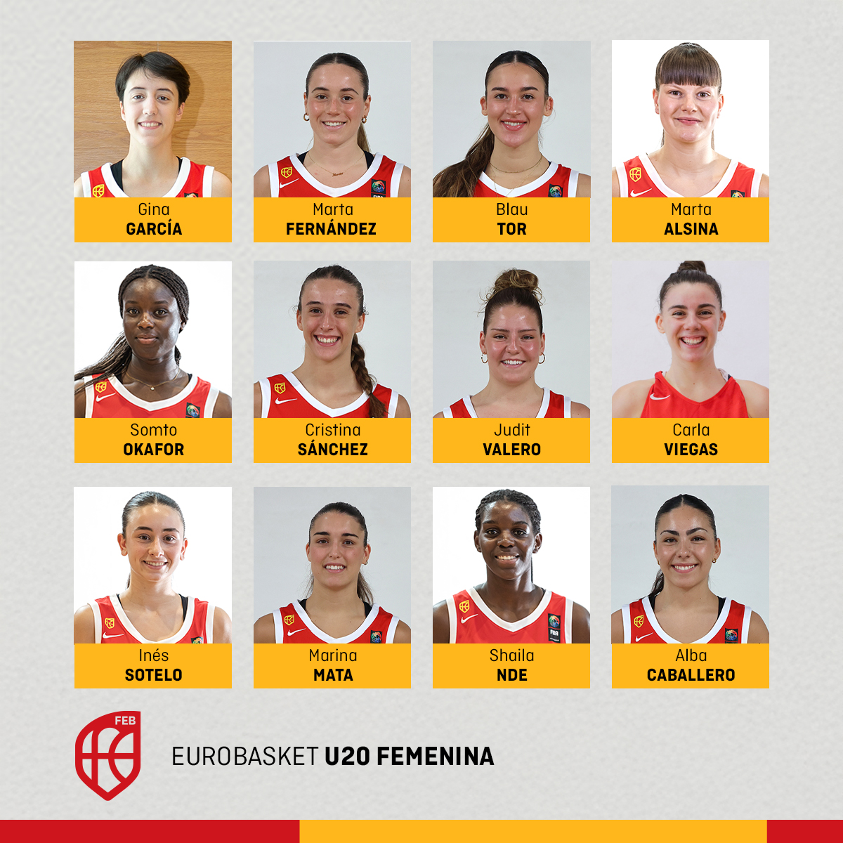 🚨 OFICIAL | Las 1⃣2⃣ de la  #U20F 🇪🇸 para disputar el #U20EuroBasket 🙌

📆 2 al 10 de agosto
📌 Matosinhos (Portugal)

#SomosEquipo