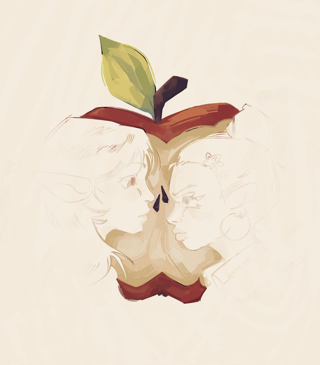 The apple trend with two OCs i have not yet shared publicly :&gt; my vamp gals