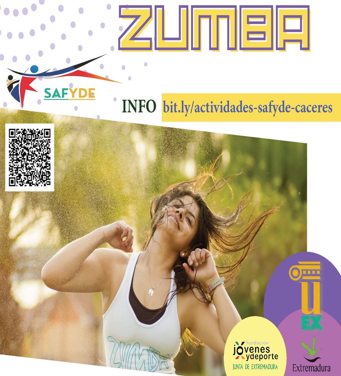 SAFYDE-UEx (@safydeuex) on Twitter photo <a href="/infouex/">UEx</a> <a href="/ExtensionUex/">Extensión Universitaria UEx</a> <a href="/SocialUex/">Consejo Social UEX</a> <a href="/jovendeportEXT/">Jóvenes y Deportes Extremadura</a> <a href="/Ivan_H_Bermejo/">Iván Herrero Bermejo</a> <a href="/FJyD/">Fundación Jóvenes y Deporte 🅵🅹🆈🅳 💚🤍🖤</a> <a href="/fcd_uex/">F CC Deporte - UEx</a> <a href="/CEUEX_/">Consejo Estudiantes UEx</a> <a href="/UExDivulga/">Cultura Científica UEx</a> <a href="/FUEx_fundacion/">FUEx (Fundación Universidad-Sociedad de la UEx)</a> <a href="/RRII_UEx/">UEx International</a> <a href="/SepyeUEx/">Servicio de Prácticas y Empleo UEx</a> <a href="/PanduroJUAN/">JUAN PANDURO</a> <a href="/MiguelMadrugaV/">MiguelMadruga</a> <a href="/EPCC_Unex/">Escuela Politécnica CC</a> <a href="/moisestejed/">Moisés Tejedor D.</a> ZUMBA - <a href="/infouex/">UEx</a> - CAMPUS CÁCERES
Visita nuestra web safyde.unex.es/funciones/acti… <a href="/infouex/">UEx</a> <a href="/ExtensionUex/">Extensión Universitaria UEx</a> <a href="/SocialUex/">Consejo Social UEX</a> <a href="/jovendeportEXT/">Jóvenes y Deportes Extremadura</a> <a href="/Ivan_H_Bermejo/">Iván Herrero Bermejo</a> <a href="/FJyD/">Fundación Jóvenes y Deporte 🅵🅹🆈🅳 💚🤍🖤</a> <a href="/fcd_uex/">F CC Deporte - UEx</a> <a href="/CEUEX_/">Consejo Estudiantes UEx</a> <a href="/UExDivulga/">Cultura Científica UEx</a> <a href="/FUEx_fundacion/">FUEx (Fundación Universidad-Sociedad de la UEx)</a> <a href="/RRII_UEx/">UEx International</a> <a href="/SepyeUEx/">Servicio de Prácticas y Empleo UEx</a> <a href="/PanduroJUAN/">JUAN PANDURO</a> <a href="/MiguelMadrugaV/">MiguelMadruga</a> <a href="/EPCC_Unex/">Escuela Politécnica CC</a> <a href="/moisestejed/">Moisés Tejedor D.</a> ZUMBA - <a href="/infouex/">UEx</a> - CAMPUS CÁCERES
Visita nuestra web safyde.unex.es/funciones/acti…