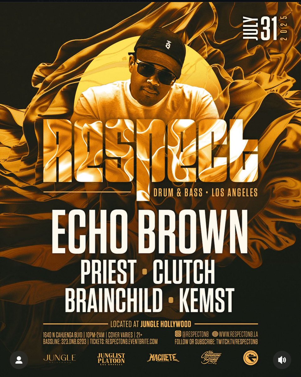 joinrendez's tweet photo. Join us @RespectClub July 31st! Download the app to connect before and during the show!! #letsrendez #drumbandbass #losangeles https://t.co/qlDaQJGYh6 https://t.co/TlFLEr2xwb