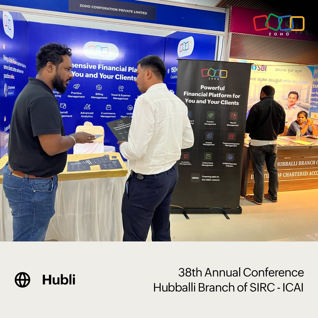 Zoho Practice (@zohopractice) on Twitter photo The energy in Hubballi was encouraging genuine curiosity, great conversations, and a growing interest in technology among Chartered Accountants.
Every interaction counted and we’re glad to be part of this journey as more professionals explore smarter tools. The energy in Hubballi was encouraging genuine curiosity, great conversations, and a growing interest in technology among Chartered Accountants.
Every interaction counted and we’re glad to be part of this journey as more professionals explore smarter tools.