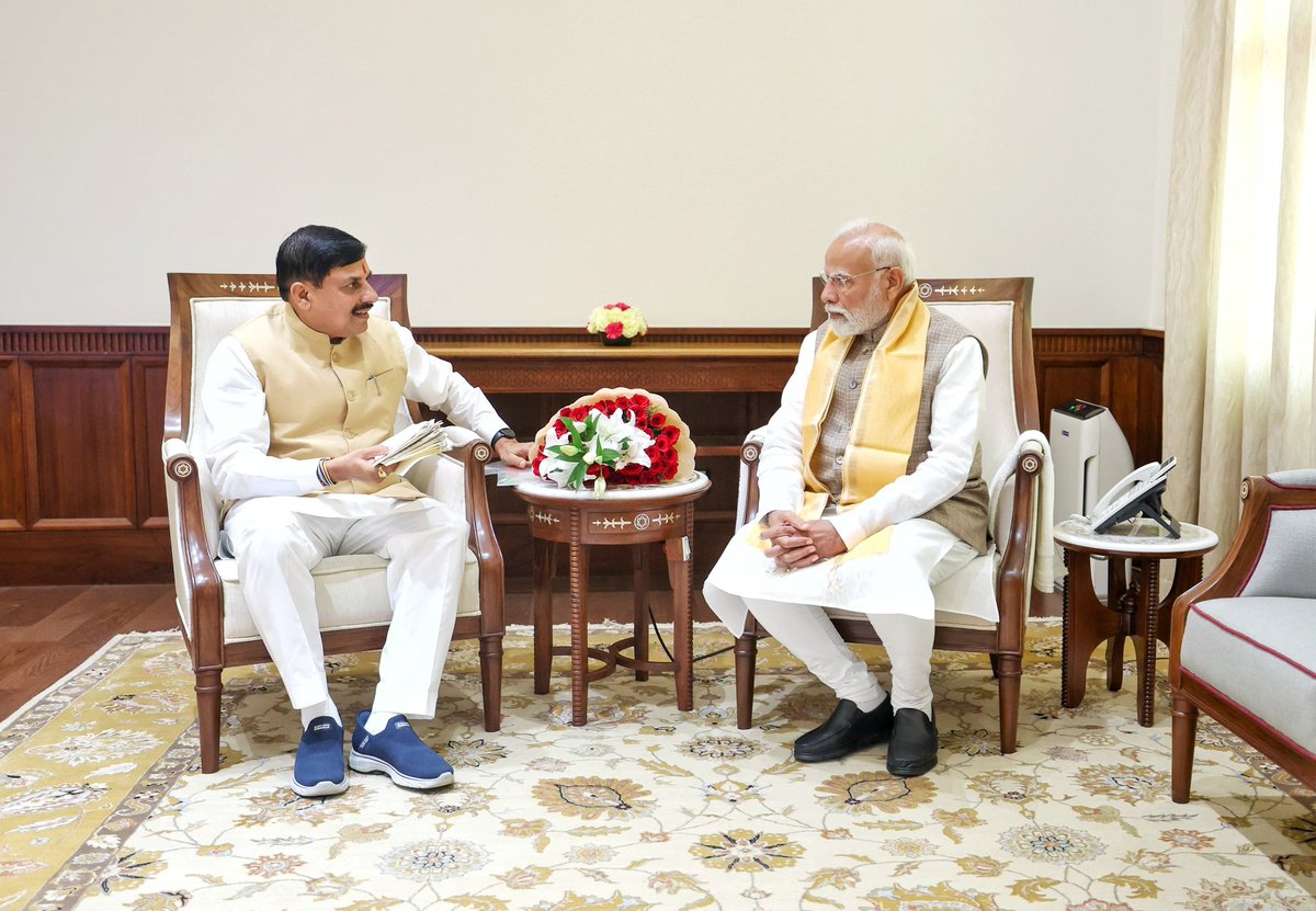 Dr Mohan Yadav (@drmohanyadav51) on Twitter photo आज नई दिल्ली में आदरणीय प्रधानमंत्री श्री <a href="/narendramodi/">Narendra Modi</a> जी से भेंट कर मार्गदर्शन प्राप्त किया। आज नई दिल्ली में आदरणीय प्रधानमंत्री श्री <a href="/narendramodi/">Narendra Modi</a> जी से भेंट कर मार्गदर्शन प्राप्त किया।