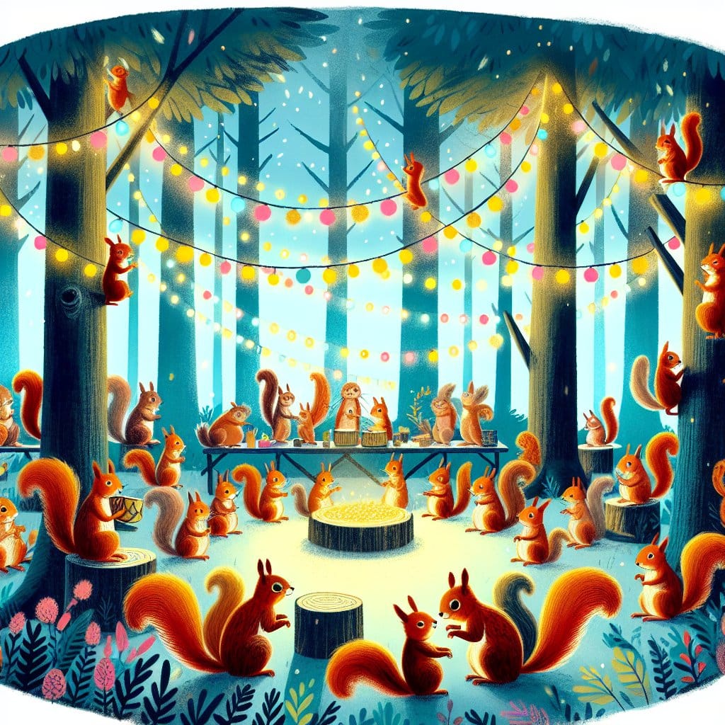 Las ardillas y el festival de luces del bosque -  cuentomania.net/las-ardillas-y…