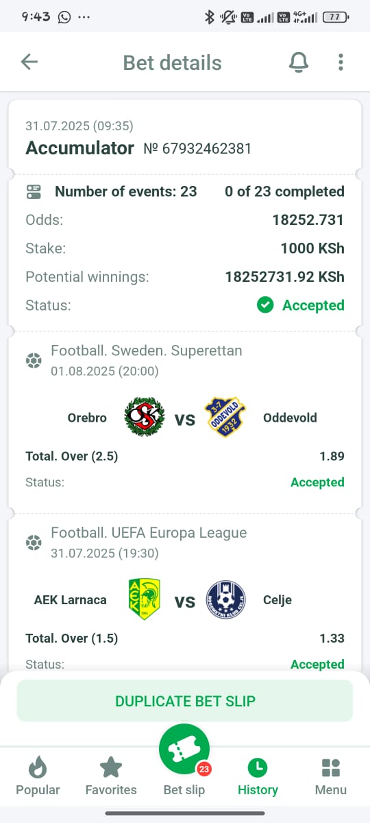 2 Day Train on #Linebet
Ov 1.5 ,
 Ov2.5 Combo 
18k Odds 💰🔥

Bet Code 👉 Y29XG

★Register👉 master45.lineorgs.com
★Promocode👉 Master45

Telegram:- t.me/Master4_5