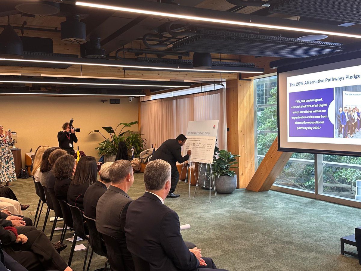 We've signed the 20% Alternative Pathways Pledge! 🎉 Proud to join NSW Digital Skills &amp; Workforce Compact &amp; <a href="/Accenture/">Accenture</a> at today’s pledge signing event, committing to a more diverse, equitable &amp; future-ready digital workforce. 
#DigitalSkillsNSW #TechDiversity #FutureOfWork
