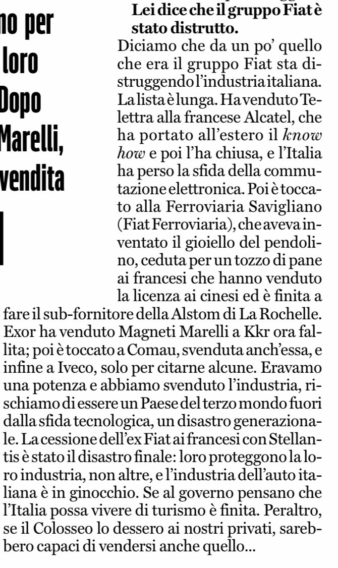 Gianfranco Viesti (@profgviesti) on Twitter photo La disfatta del gruppo FIAT, e di parte importante dell’industria italiana, nelle parole di Giorgio Garuzzo, ex top manager IVECO e FIAT, oggi sul <a href="/fattoquotidiano/">Il Fatto Quotidiano</a> La disfatta del gruppo FIAT, e di parte importante dell’industria italiana, nelle parole di Giorgio Garuzzo, ex top manager IVECO e FIAT, oggi sul <a href="/fattoquotidiano/">Il Fatto Quotidiano</a>