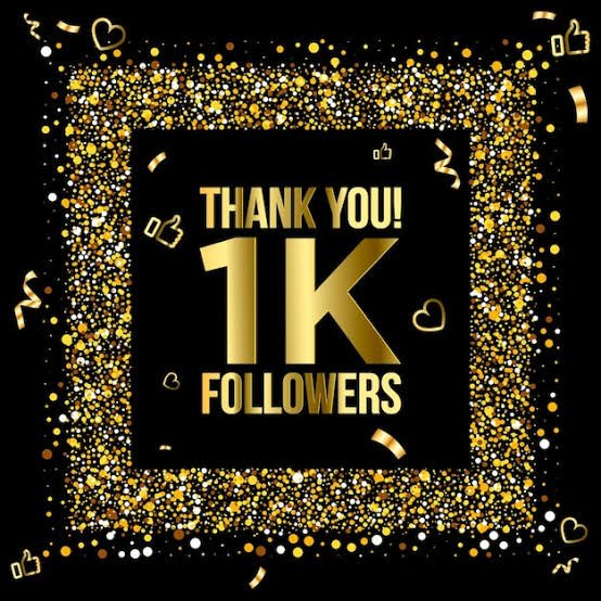 1k followers 
 Thank you everyone. 

I love this feeling 
🥰🥰🥰