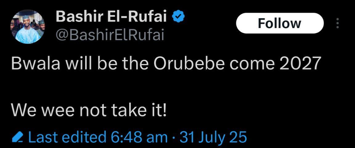 Bashir El-Rufai Drops Bombshell At Bwala