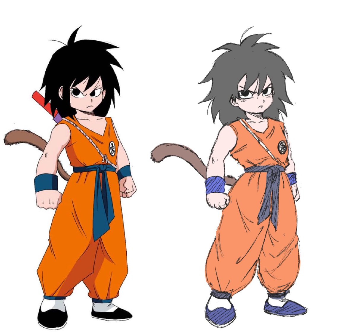 Kid Goku with the Gine’s hair sketch remake