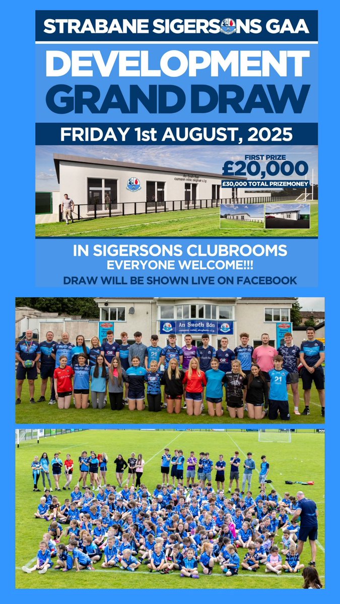 Aodhán Harkin (@aodhanharkin) on Twitter photo 💙 PLEASE PURCHASE A TICKET FOR TOMORROW NIGHT'S GRAND DRAW 💙
𝐁𝐮𝐲 𝐲𝐨𝐮𝐫 𝐭𝐢𝐜𝐤𝐞𝐭 𝐨𝐧𝐥𝐢𝐧𝐞 𝐧𝐨𝐰 👇
member.clubspot.app/club/strabane-…
𝐖𝐡𝐚𝐭 𝐚𝐫𝐞 𝐰𝐞 𝐝𝐨𝐢𝐧𝐠 𝐰𝐢𝐭𝐡 𝐭𝐡𝐞 𝐦𝐨𝐧𝐞𝐲?
We are building a brand new Gym located at Páirc Mhíc Sioghair.
<a href="/SigersonsGAA/">StrabaneSigersonsGAA</a> 💙 PLEASE PURCHASE A TICKET FOR TOMORROW NIGHT'S GRAND DRAW 💙
𝐁𝐮𝐲 𝐲𝐨𝐮𝐫 𝐭𝐢𝐜𝐤𝐞𝐭 𝐨𝐧𝐥𝐢𝐧𝐞 𝐧𝐨𝐰 👇
member.clubspot.app/club/strabane-…
𝐖𝐡𝐚𝐭 𝐚𝐫𝐞 𝐰𝐞 𝐝𝐨𝐢𝐧𝐠 𝐰𝐢𝐭𝐡 𝐭𝐡𝐞 𝐦𝐨𝐧𝐞𝐲?
We are building a brand new Gym located at Páirc Mhíc Sioghair.
<a href="/SigersonsGAA/">StrabaneSigersonsGAA</a>