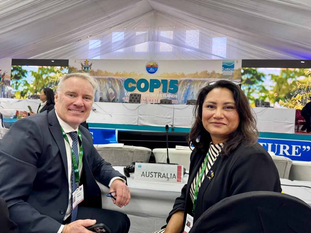 AusEmbZim's tweet image. Thrilled to have joined more than  1️⃣7️⃣0️⃣ other countries from all around the 🌎 for #COP15 @RamsarConv in #VicFalls #MosioaTunya 🇿🇼 to 💪🏼wetland conservation efforts &amp;amp; sustainable use of these vital ecosystems.