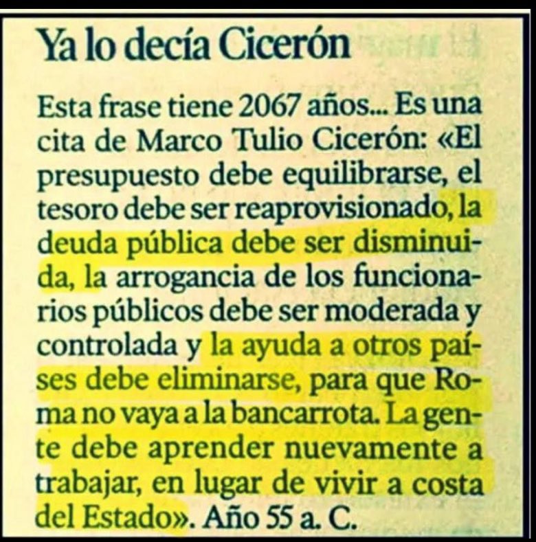 Cicerón sobre el presupuesto y la deuda pública hace más de 2.000 años. Escribió un libro histórico para cualquier democracia “De los derechos y de los deberes”