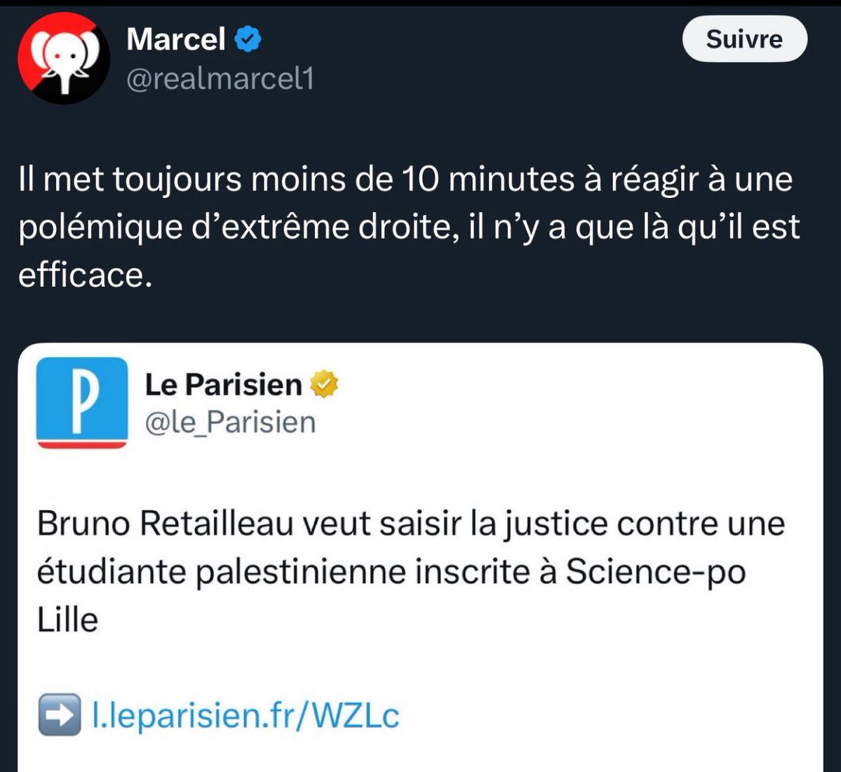 Dénoncer une personne qui fait l’apologie d’Hitler et de la Shoah, c’est être d’extrême-droite maintenant. 😅

Je ne sais pas s’il se rend compte de sa bêtise. 

Faut vraiment être un cas psychiatre pour être d’extrême-gauche. 🙄