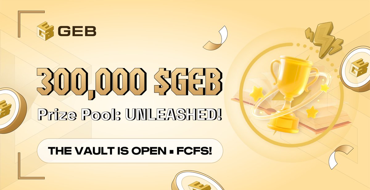 🚨THE GREAT 30,0000 $GEB REWARDS HUNT BEGINS🚨

A promise made is a promise kept.

We're giving 100% of the reserved #airdrop allocation back to the community. And this is just Chapter 1—millions more in rewards are on the way.

No cost. No risk. Warm-up starts now👇🧵