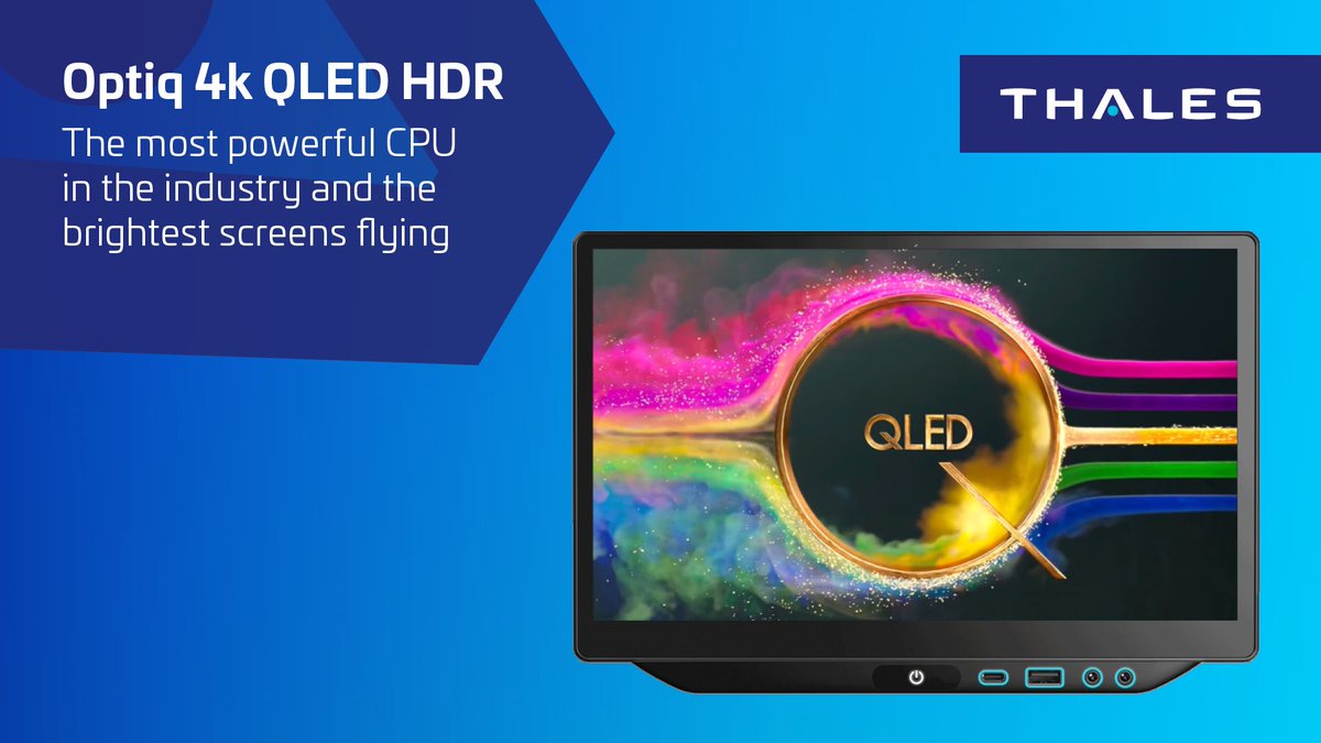 ThalesAerospace's tweet image. Thales’ #Optiq 4K HDR QLED displays make #InFlightEntertainment more engaging with the most powerful CPU in the industry and a 50% better GPU performance than alternatives on the market. Content will never buffer or be downgraded due to limited or shared resources. 

#ThalesIFE