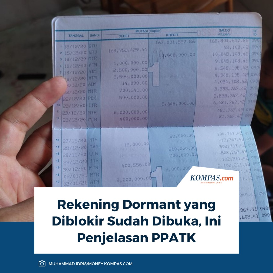 Kepala Biro Humas Pusat Pelaporan dan Analisis Transaksi Keuangan (PPATK) Natsir Kongah memberikan penjelasan soal pembukaan kembali sebagian dari puluhan juta rekening dormant (tidak aktif) yang sebelumnya diblokir. 

Baca di sini: money.kompas.com/read/2025/07/3…

~TA #RekeningDormant