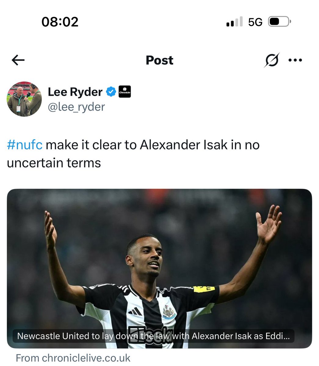 Once again Lee Ryder with his finger on the pulse

Diaz is for sale 🧐

Was sold 2 days ago 🤦‍♂️

Just making my point more valid that he knows nowt 

#NUFC