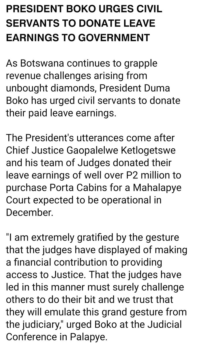 mxm.. If it's true this is disappointing, keore ba gane to give civil servants an increment, now URGE them to DONATE their earnings