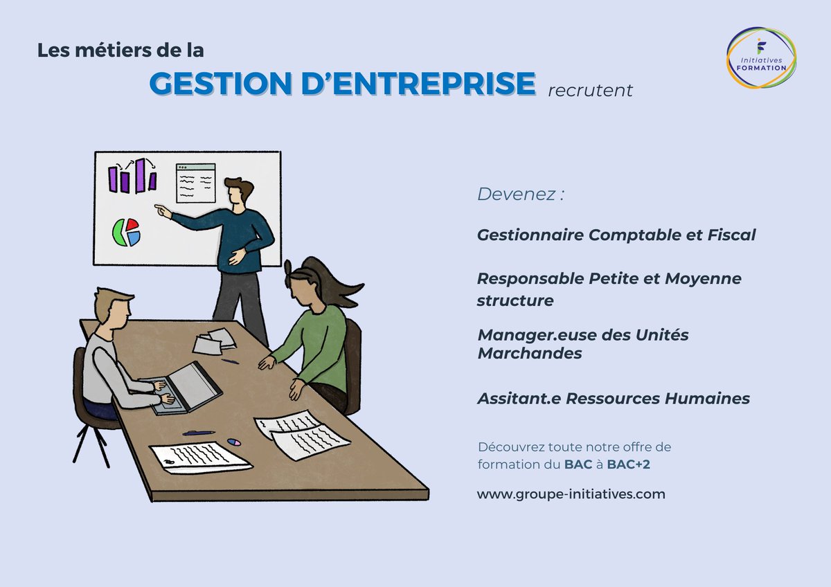 IF_BZH's tweet photo. Vous voulez vous former aux métiers de la gestion d’entreprise ? Envie d'évolution professionnelle ? Pourquoi attendre ? Chez Initiatives Formation, vous pouvez vous former quand vous le décidez.

#formation #professionnel #emploi #projet #bretagne #finistère #recrutement https://t.co/0oYmCkEIiG