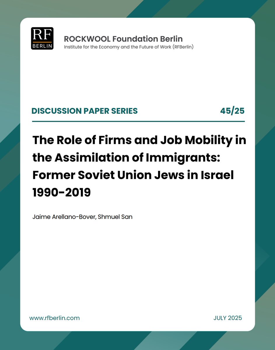 ROCKWOOL Foundation Berlin (@rf_berlin) on Twitter photo 🆕 RFBerlin Discussion Paper: <a href="/J_ArellanoBover/">Jaime Arellano-Bover</a> and <a href="/san_muly/">Shmuel San</a> study how job mobility, firms, and firm-ladder climbing can shape immigrants' labor market success. rfberlin.com/network-paper/… 🆕 RFBerlin Discussion Paper: <a href="/J_ArellanoBover/">Jaime Arellano-Bover</a> and <a href="/san_muly/">Shmuel San</a> study how job mobility, firms, and firm-ladder climbing can shape immigrants' labor market success. rfberlin.com/network-paper/…