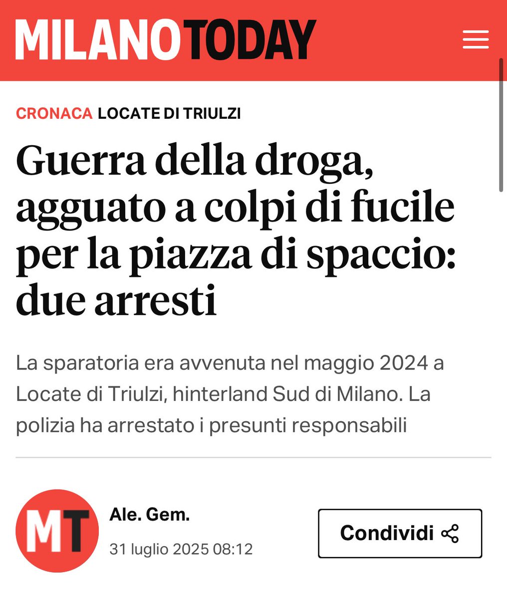 Agguato a colpi di fucile nella faida tra gang per il controllo delle piazze di spaccio dell’hinterland di Milano

👉 arrestati due marocchini di 30 e 39 anni che avevano ferito un connazionale
