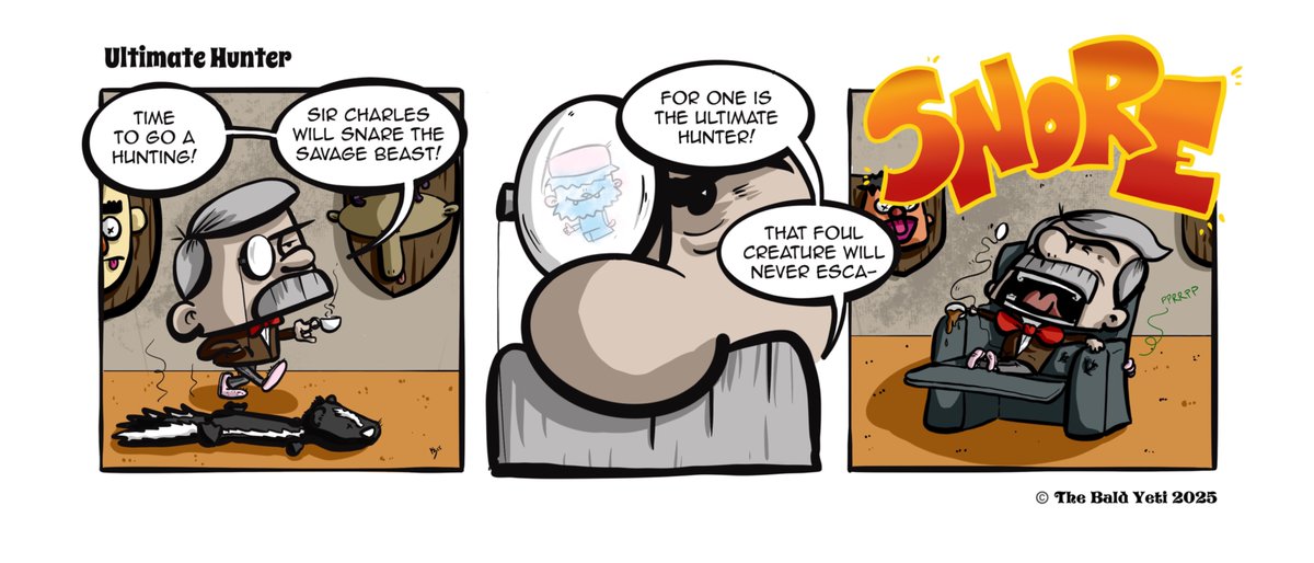 kev_brett's tweet image. 🎉 New Comic Alert! 🎉
Step into the wild with Ultimate Hunter, the latest adventure from the Bald Yeti Universe 🦍🔥

Dive deeper into the epic world of the Bald Yeti. 

💥 Read the full Bald Yeti comic catalogue — FREE
thebaldyeti.com

#BaldYeti #ComicStrip #WebComics