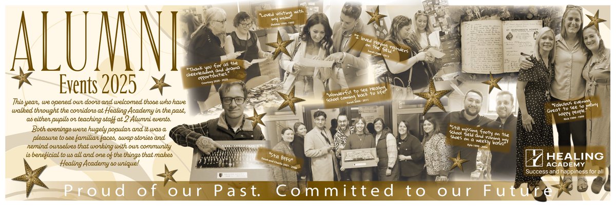 While the corridors at Healing Academy are quiet, we've been working on new display materials. This one depicts the 2 alumni events we held this year.
We've loved hosting these events, so if you missed them, we will definitely be holding another event next year and we'll let you
