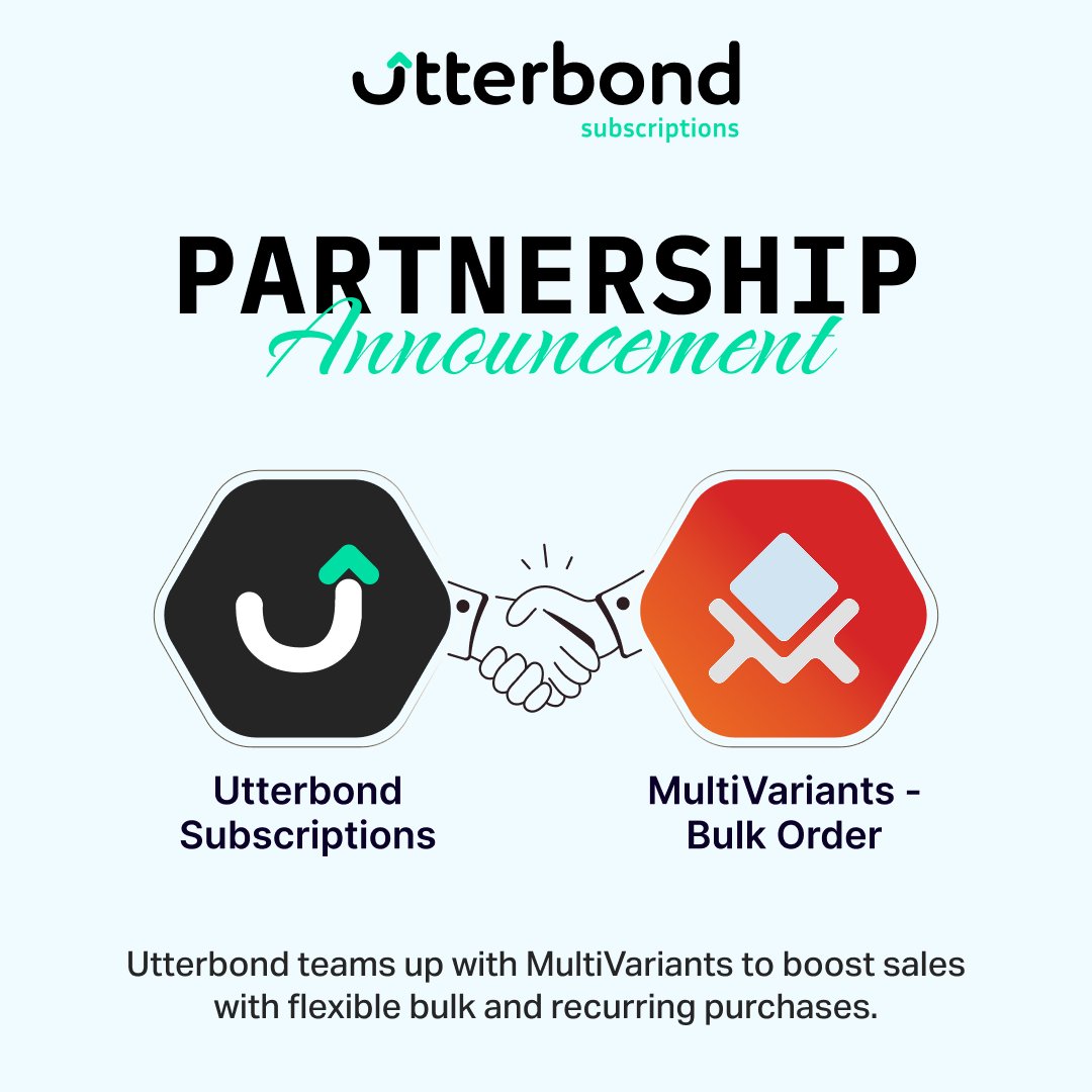 🎉Exciting Partnership Utterbond x Multivariants

Bulk Order app for Shopify that lets customers select multiple variants and quantities directly from one product page. Perfect for B2B, wholesale, and volume sales

Try MultiVariants: lnkd.in/gsd9tDx

#Partnership