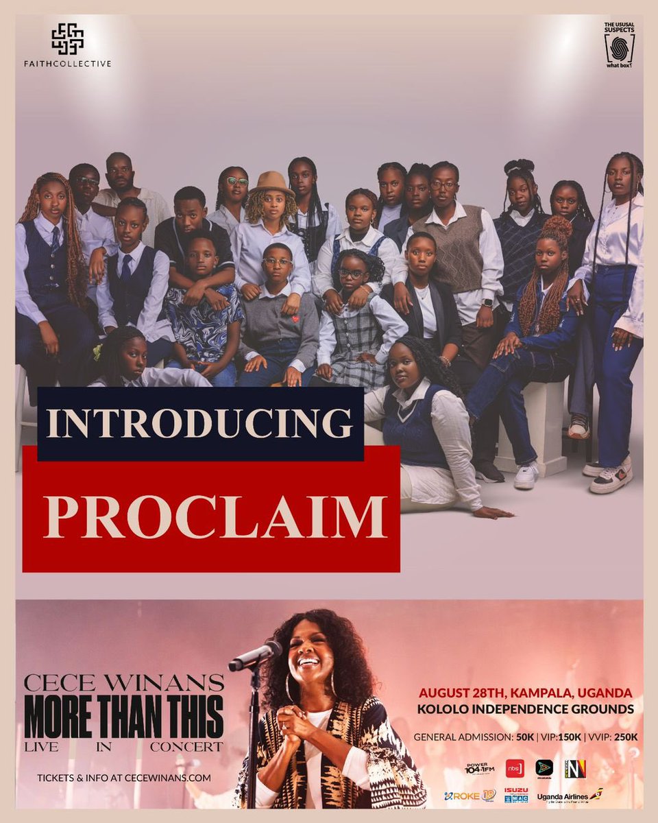 Power 104.1 FM (@powerfmuganda) on Twitter photo 🚨 - Get ready for an unforgettable experience with <a href="/proclaimmusic/">Proclaim Music</a> joining @CeCeWinans at #MoreThanThisUg concert on August 28th at Kololo Independence Grounds. 🎤🎶
Tickets are available at cecewinans.com 🚨 - Get ready for an unforgettable experience with <a href="/proclaimmusic/">Proclaim Music</a> joining @CeCeWinans at #MoreThanThisUg concert on August 28th at Kololo Independence Grounds. 🎤🎶
Tickets are available at cecewinans.com